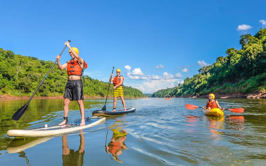Guided Hike and Kayak or SUP River Tour w/ Transfer - From Foz do Iguaçu pickup to the Aguaray Expedition site