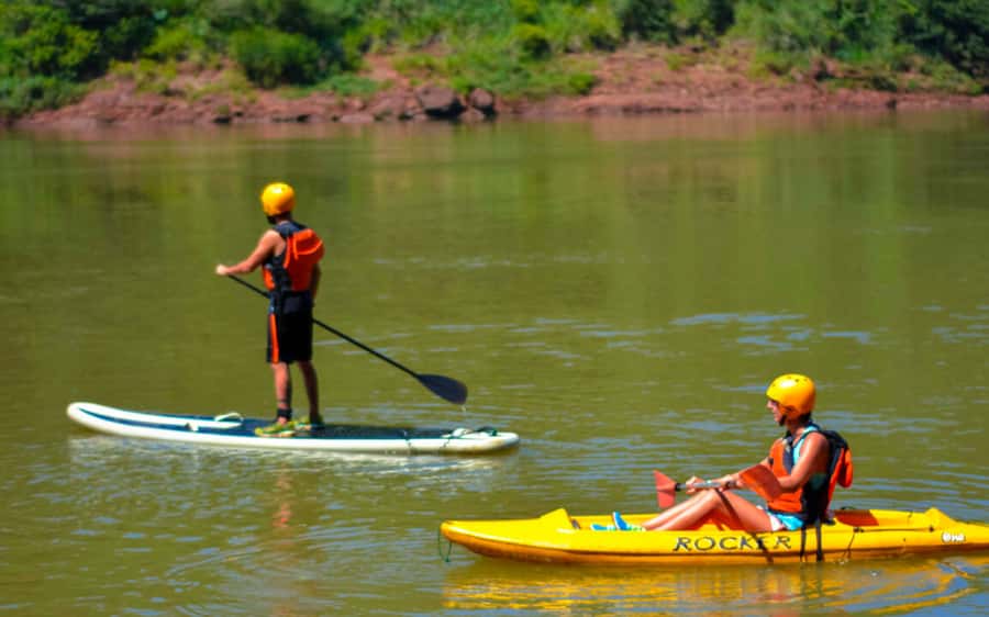 Guided Hike and Kayak or SUP River Tour w/ Transfer - River base, gear fitting, and the “get instructions first” approach