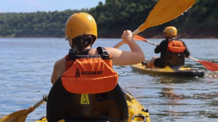 Guided Hike and Kayak or SUP River Tour w/ Transfer - After the paddling, the waterfall bath