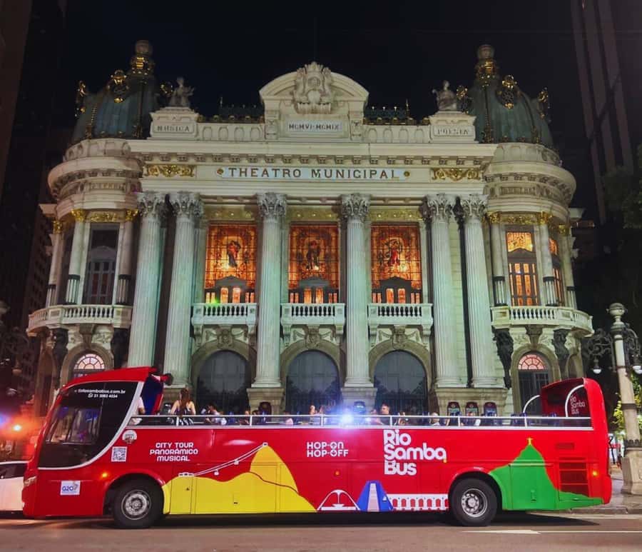 Skyline Night Tour Rio de Janeiro - Panoramic City Tour Rio Samba Bus - Open-Roof Views Plus a Bar for Drinks You Pay For